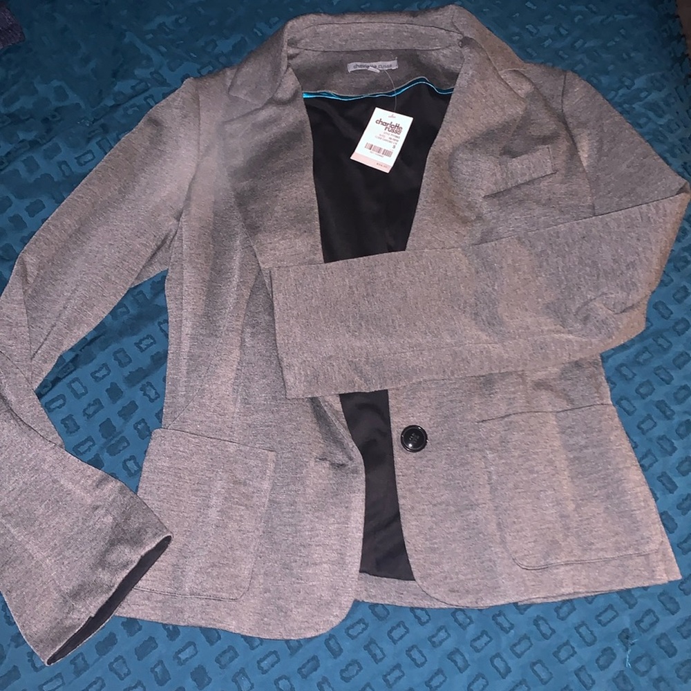 New charcoal gray blazer